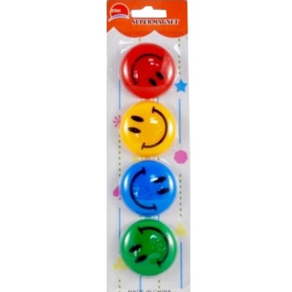 ZRH Super Magnets Smiley, Ø 40mm, 4 Colors